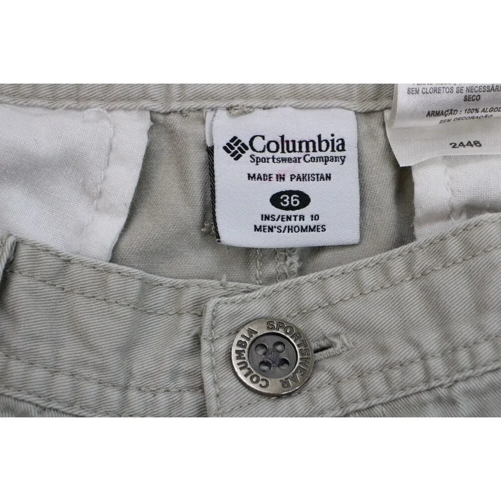 Columbia Sportswear Shorts Mens 36 Beige‎ 100% Cotton Cargo 9
